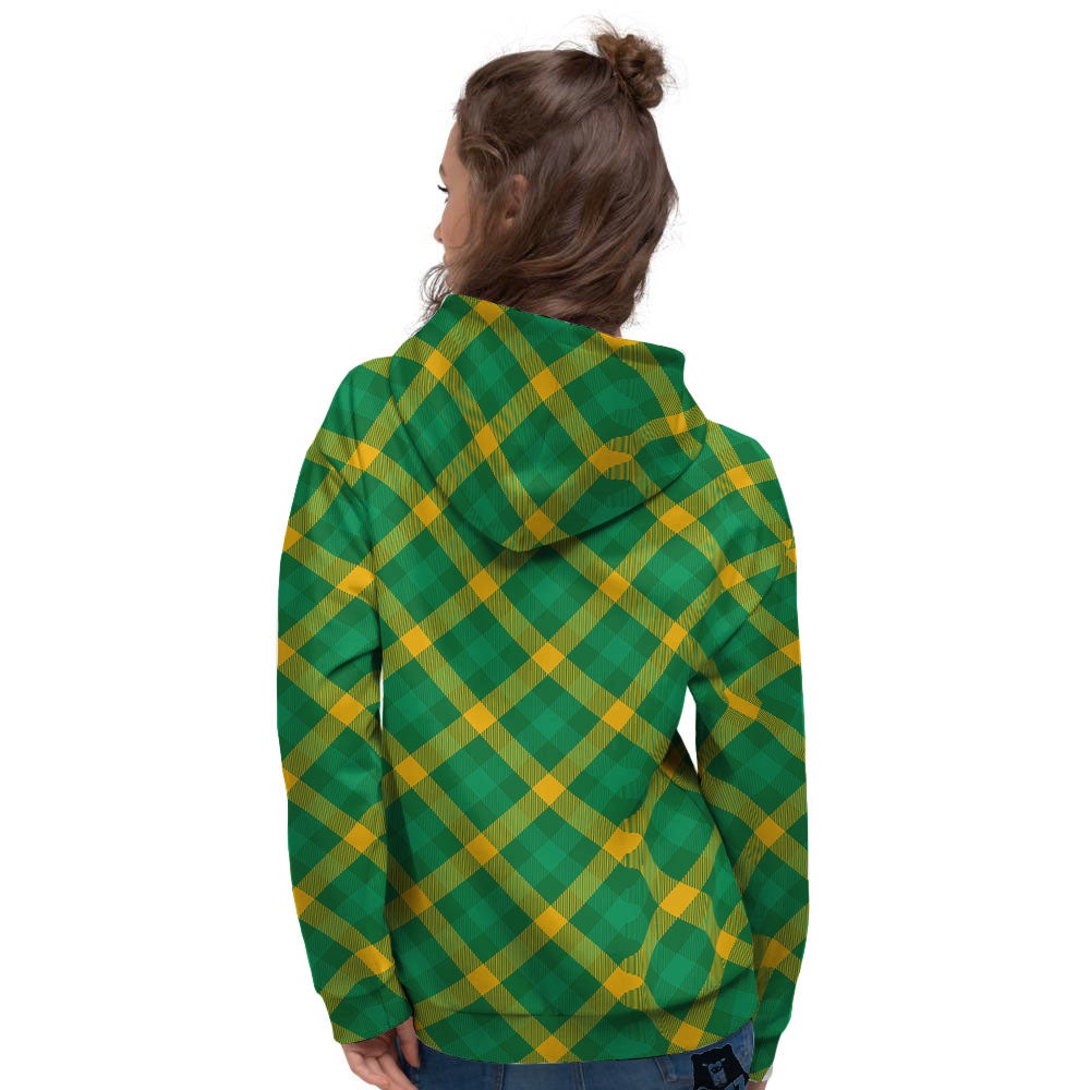 Saint Patrick's Day Irish Plaid Print Women's Hoodie-grizzshop