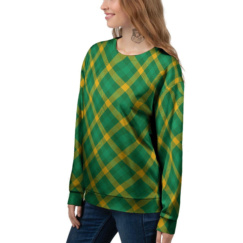 Saint Patrick's Day Irish Plaid Print Women's Sweatshirt-grizzshop