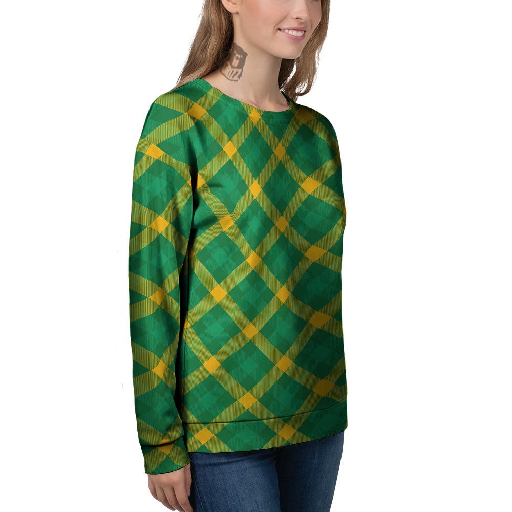 Saint Patrick's Day Irish Plaid Print Women's Sweatshirt-grizzshop