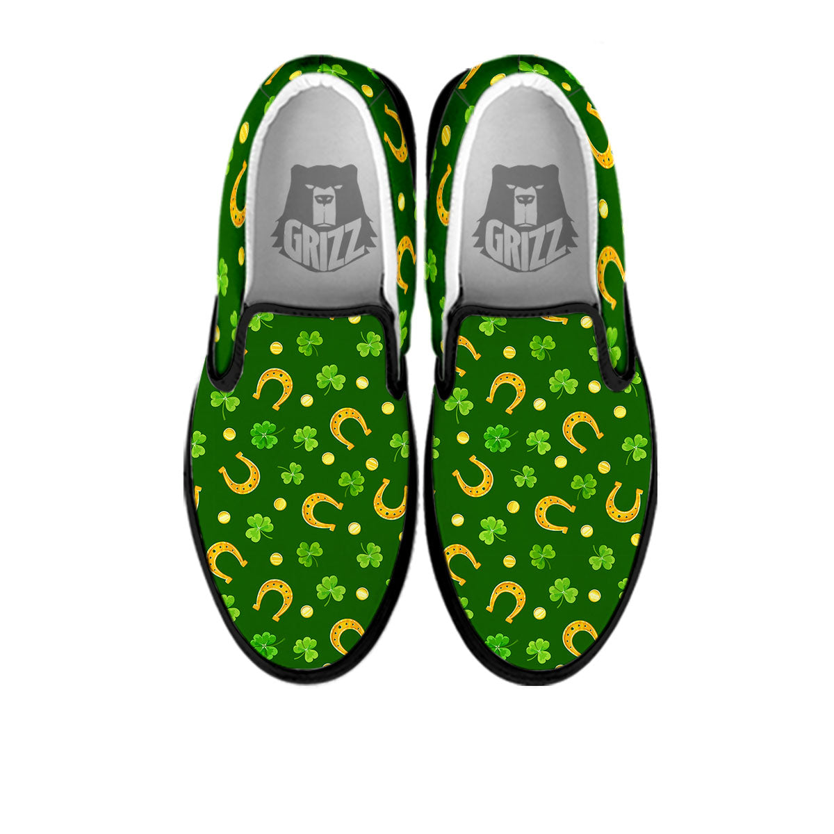 Saint Patrick's Day Irish Print Pattern Black Slip On Shoes-grizzshop