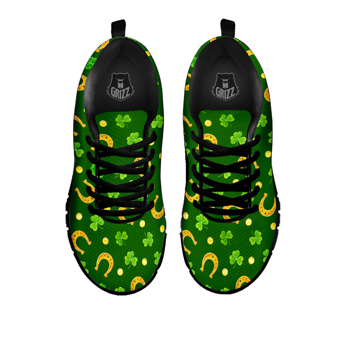 Saint Patrick's Day Irish Print Pattern Black Sneaker-grizzshop