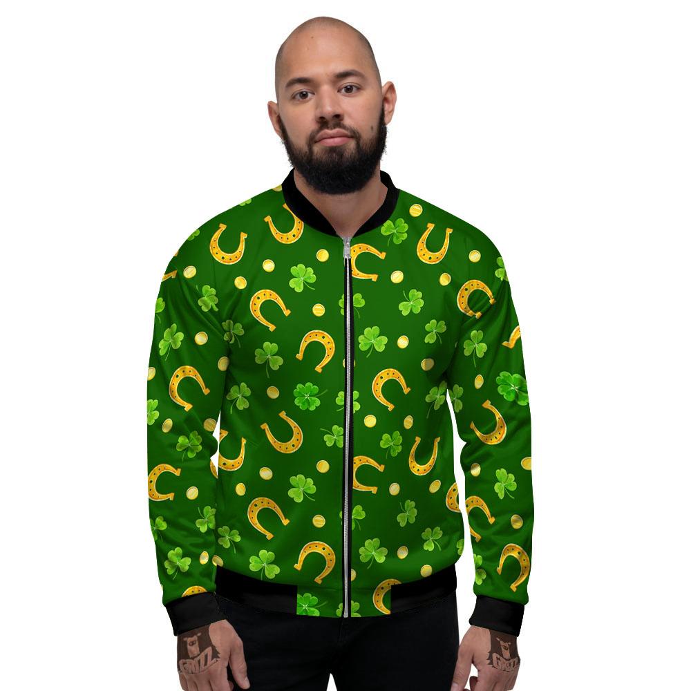 Saint Patrick's Day Irish Print Pattern Men's Bomber Jacket-grizzshop