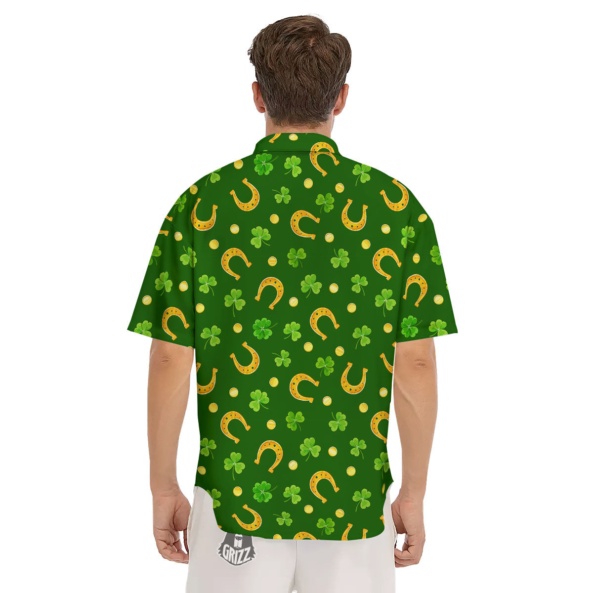 Saint Patrick's Day Irish Print Pattern Men's Short Sleeve Shirts-grizzshop