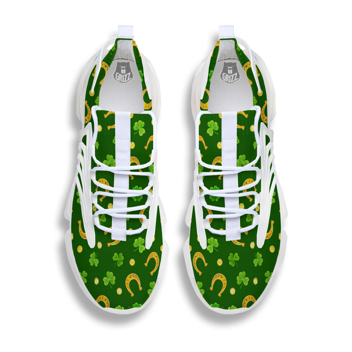 Saint Patrick's Day Irish Print Pattern White Gym Shoes-grizzshop