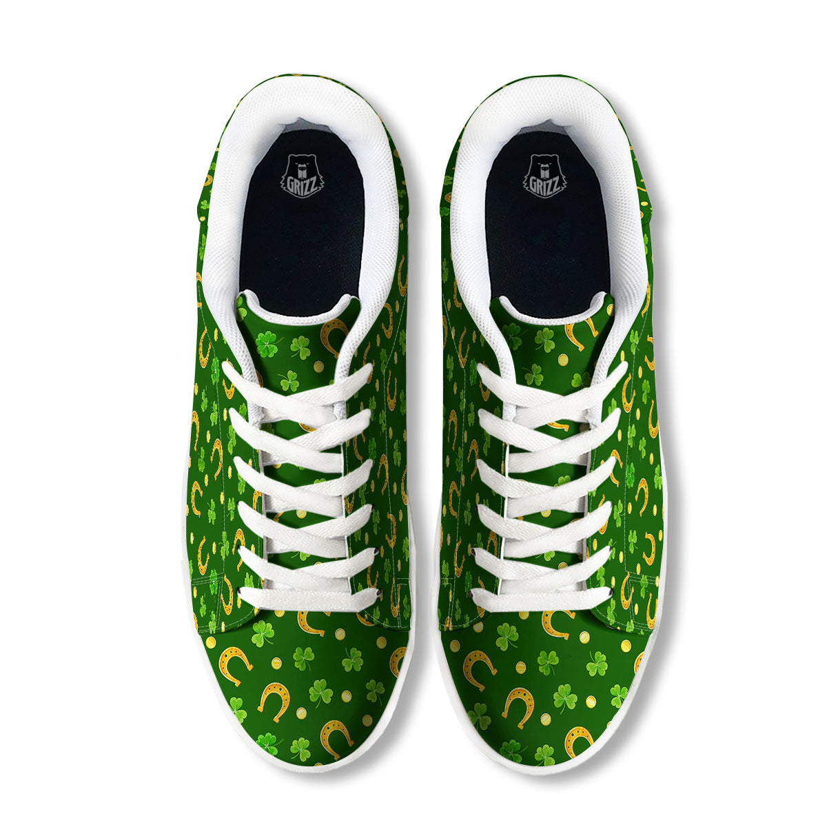 Saint Patrick's Day Irish Print Pattern White Low Top Sneakers-grizzshop