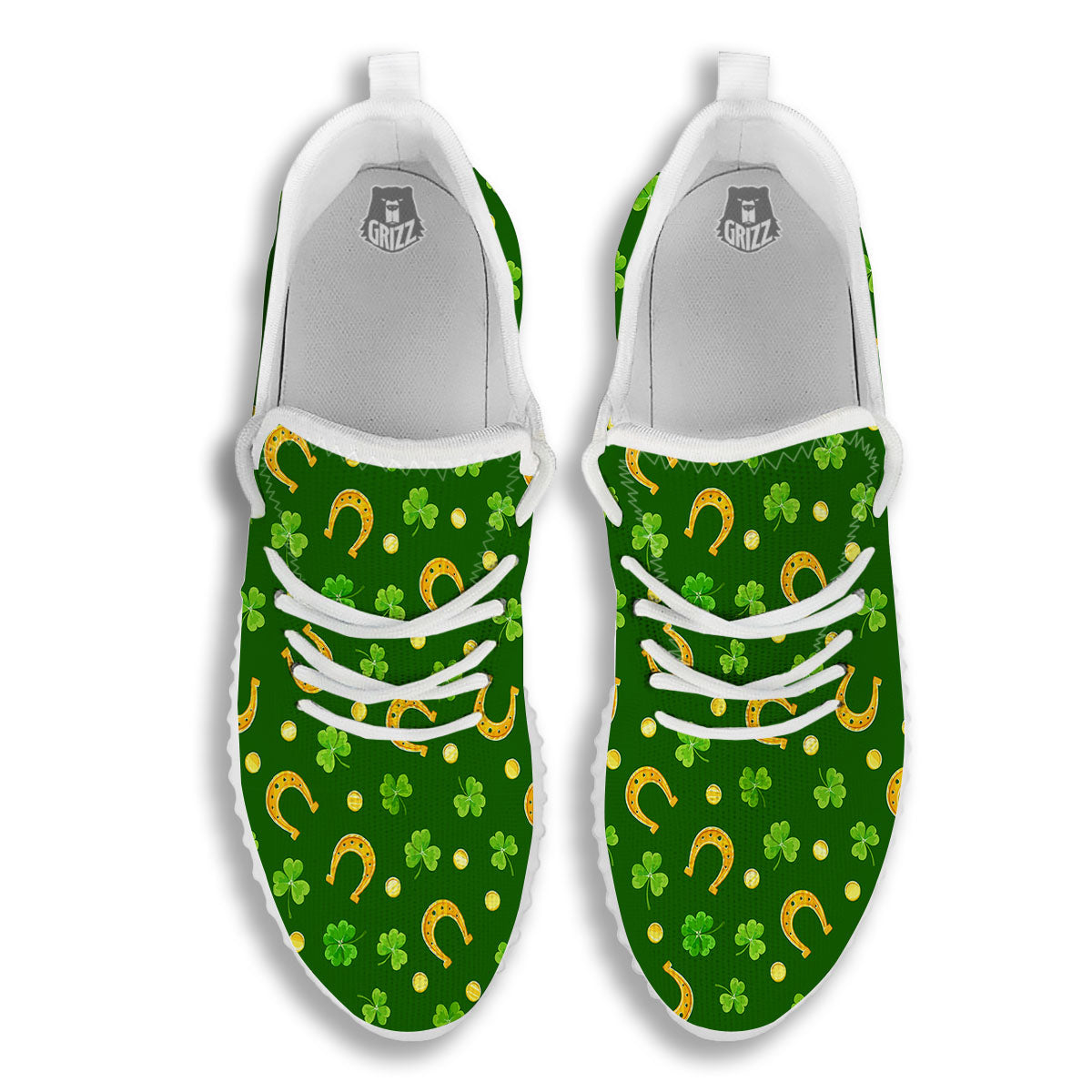 Saint Patrick's Day Irish Print Pattern White Walking Shoes-grizzshop