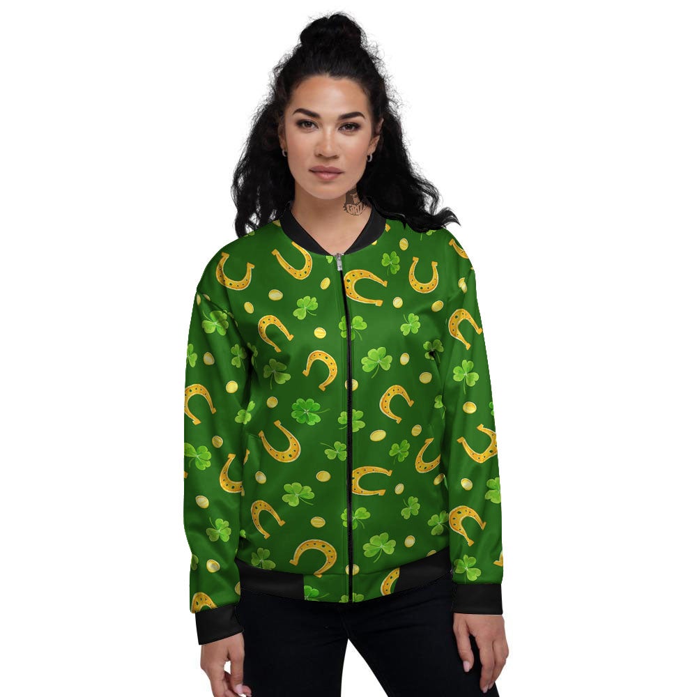 Saint Patrick's Day Irish Print Pattern Women's Bomber Jacket-grizzshop