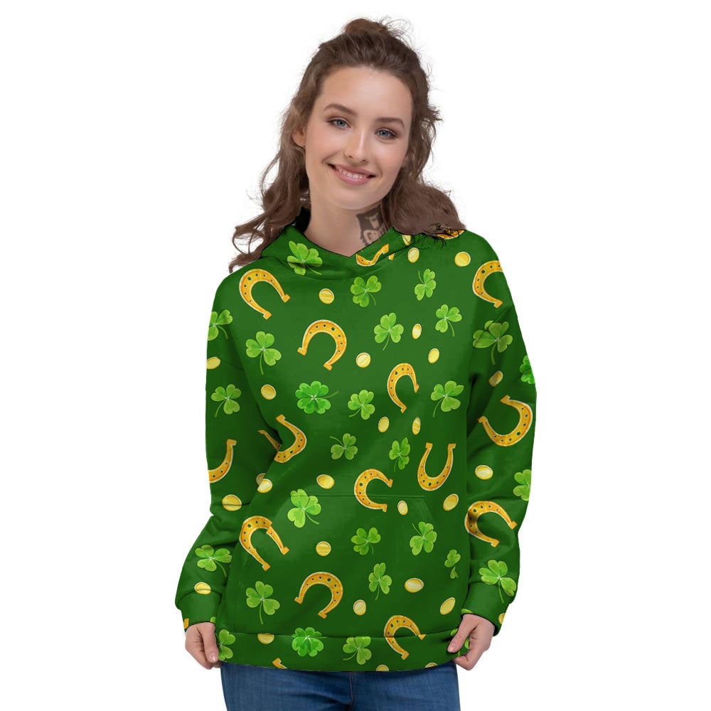 Saint Patrick's Day Irish Print Pattern Women's Hoodie-grizzshop