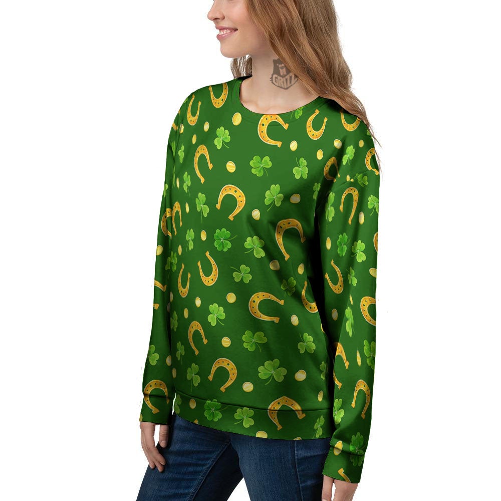 Saint Patrick's Day Irish Print Pattern Women's Sweatshirt-grizzshop