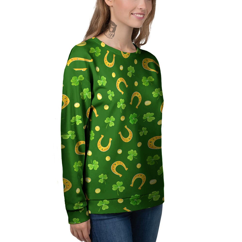 Saint Patrick's Day Irish Print Pattern Women's Sweatshirt-grizzshop