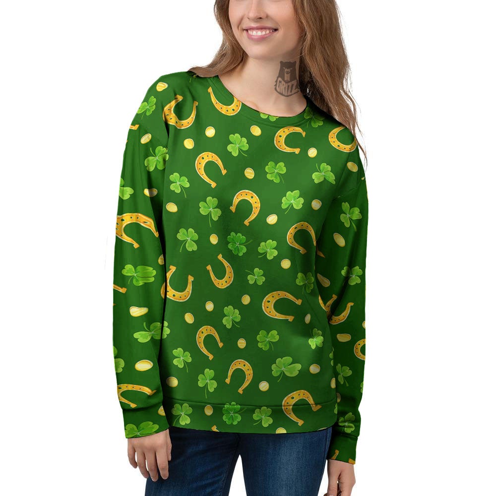 Saint Patrick's Day Irish Print Pattern Women's Sweatshirt-grizzshop