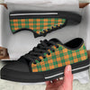 Saint Patrick's Day Irish Tartan Print Black Low Top Shoes-grizzshop