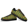 Saint Patrick's Day Irish Tartan Print Black Low Top Sneakers-grizzshop