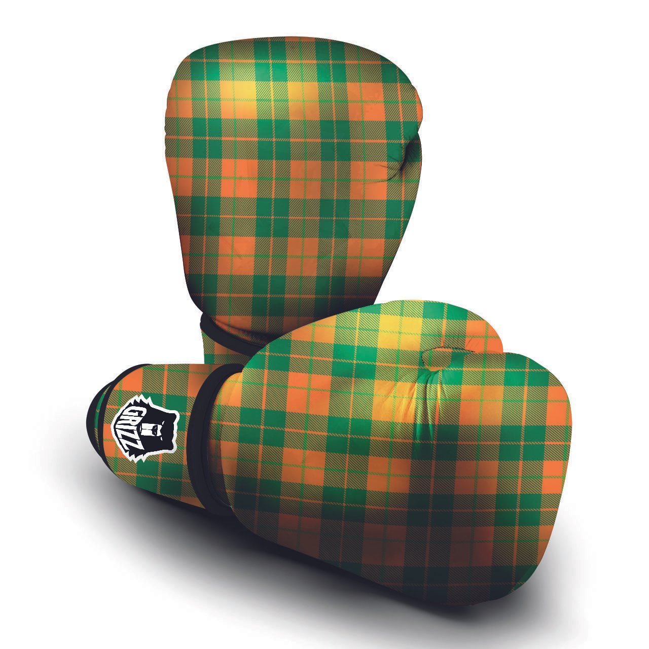 Saint Patrick's Day Irish Tartan Print Boxing Gloves-grizzshop