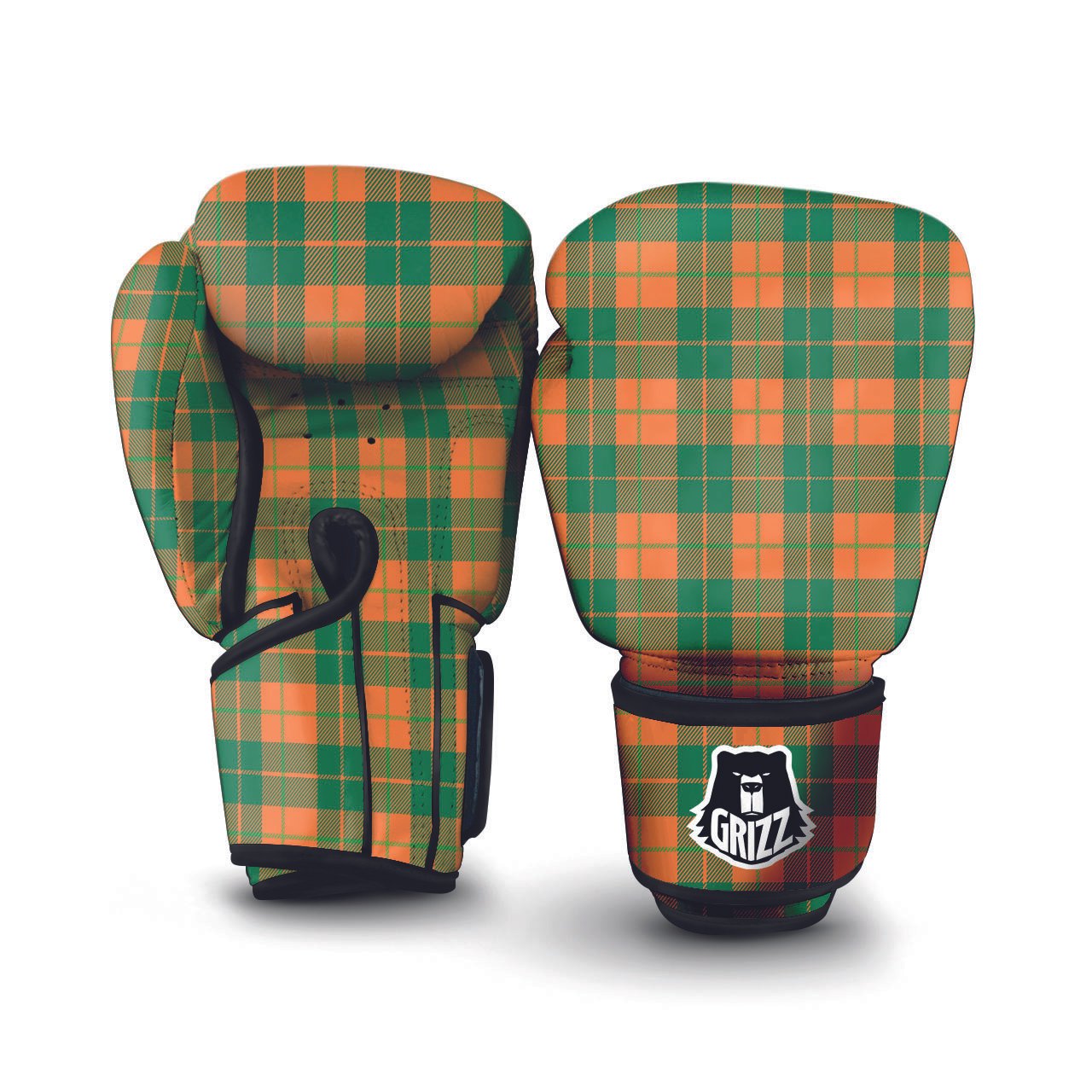 Saint Patrick's Day Irish Tartan Print Boxing Gloves-grizzshop