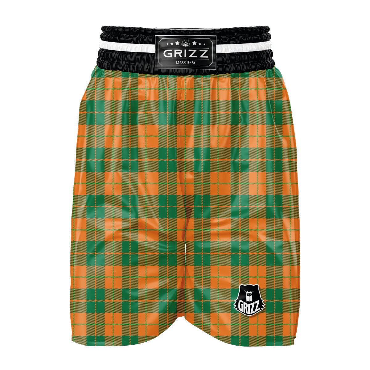 Saint Patrick's Day Irish Tartan Print Boxing Shorts-grizzshop