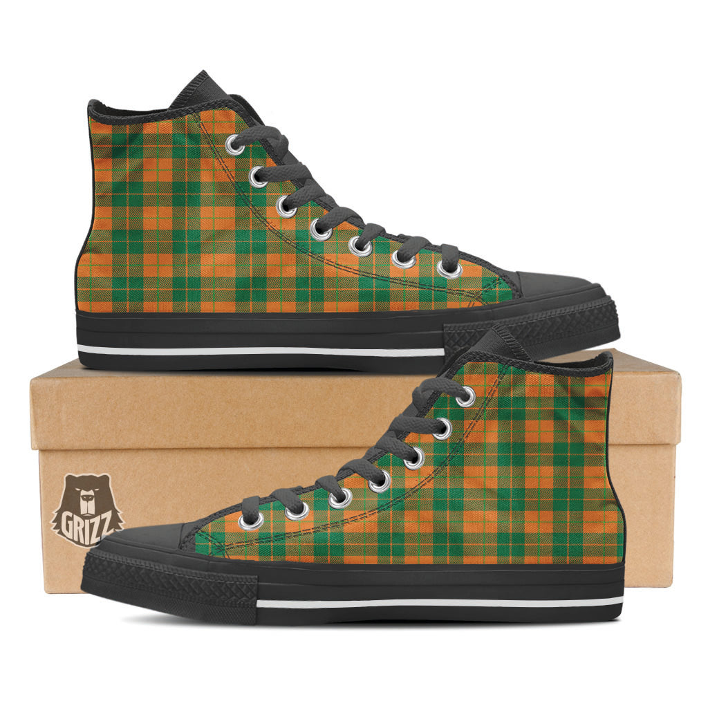 Saint Patrick's Day Irish Tartan Print High Top Shoes-grizzshop