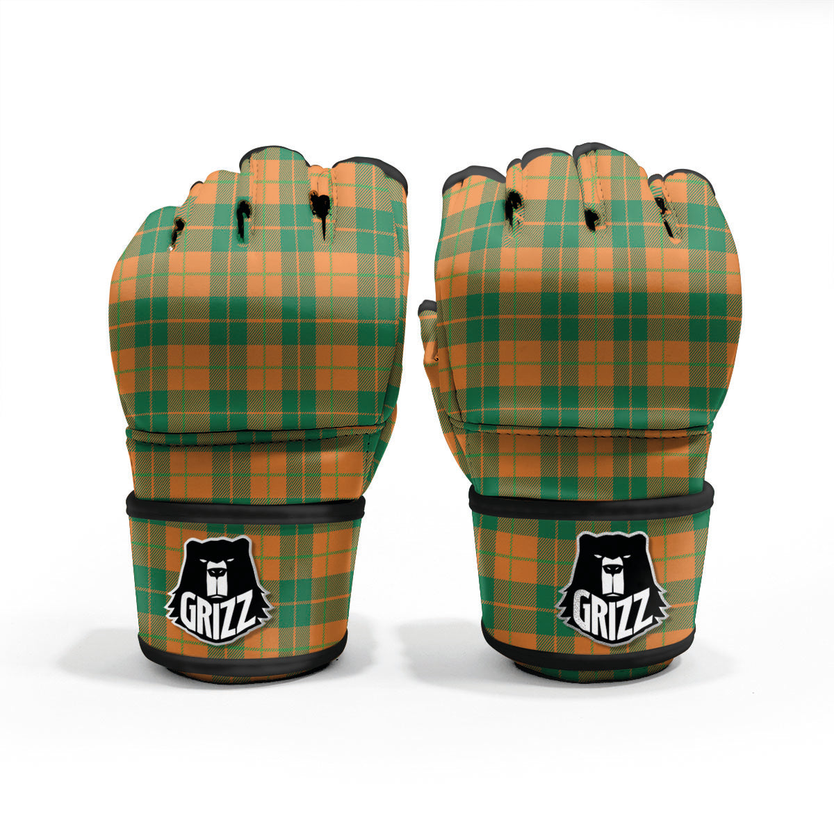 Saint Patrick's Day Irish Tartan Print MMA Gloves-grizzshop