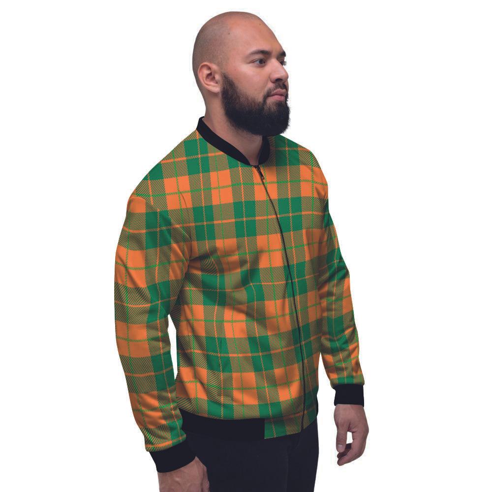 Saint Patrick's Day Irish Tartan Print Men's Bomber Jacket-grizzshop