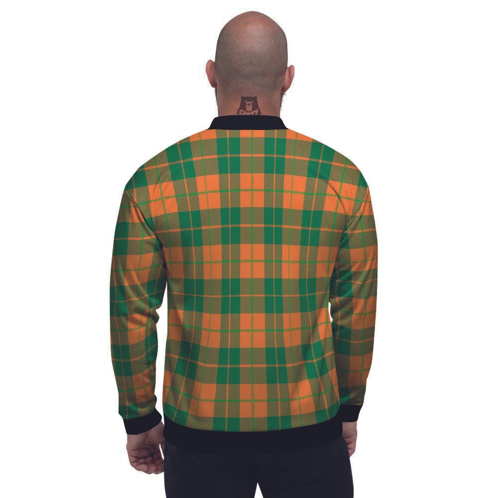 Saint Patrick's Day Irish Tartan Print Men's Bomber Jacket-grizzshop