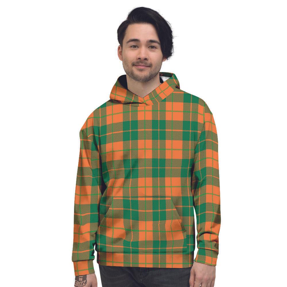 Saint Patrick's Day Irish Tartan Print Men's Hoodie-grizzshop