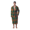 Saint Patrick's Day Irish Tartan Print Men's Robe-grizzshop