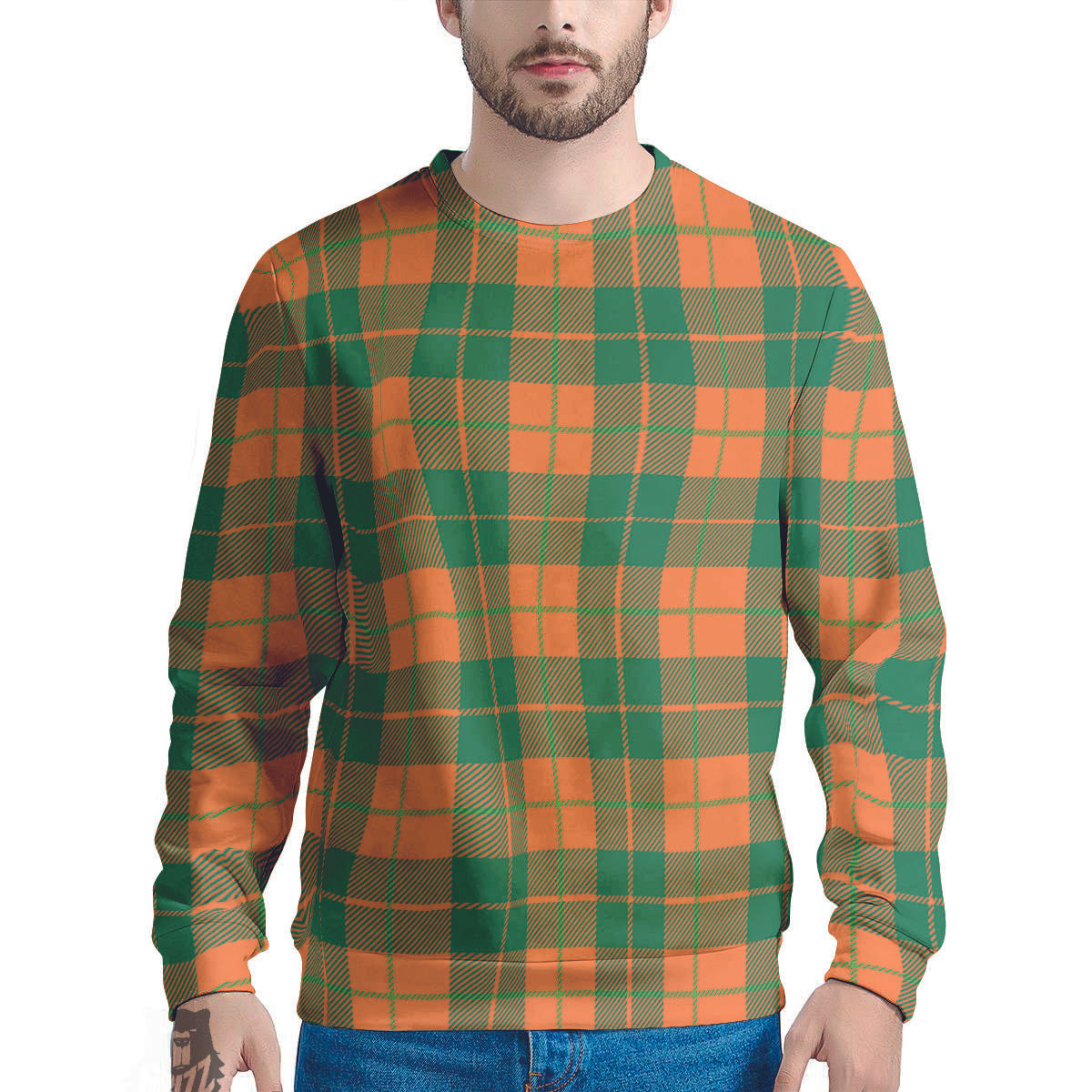 Saint Patrick's Day Irish Tartan Print Men's Sweatshirt-grizzshop