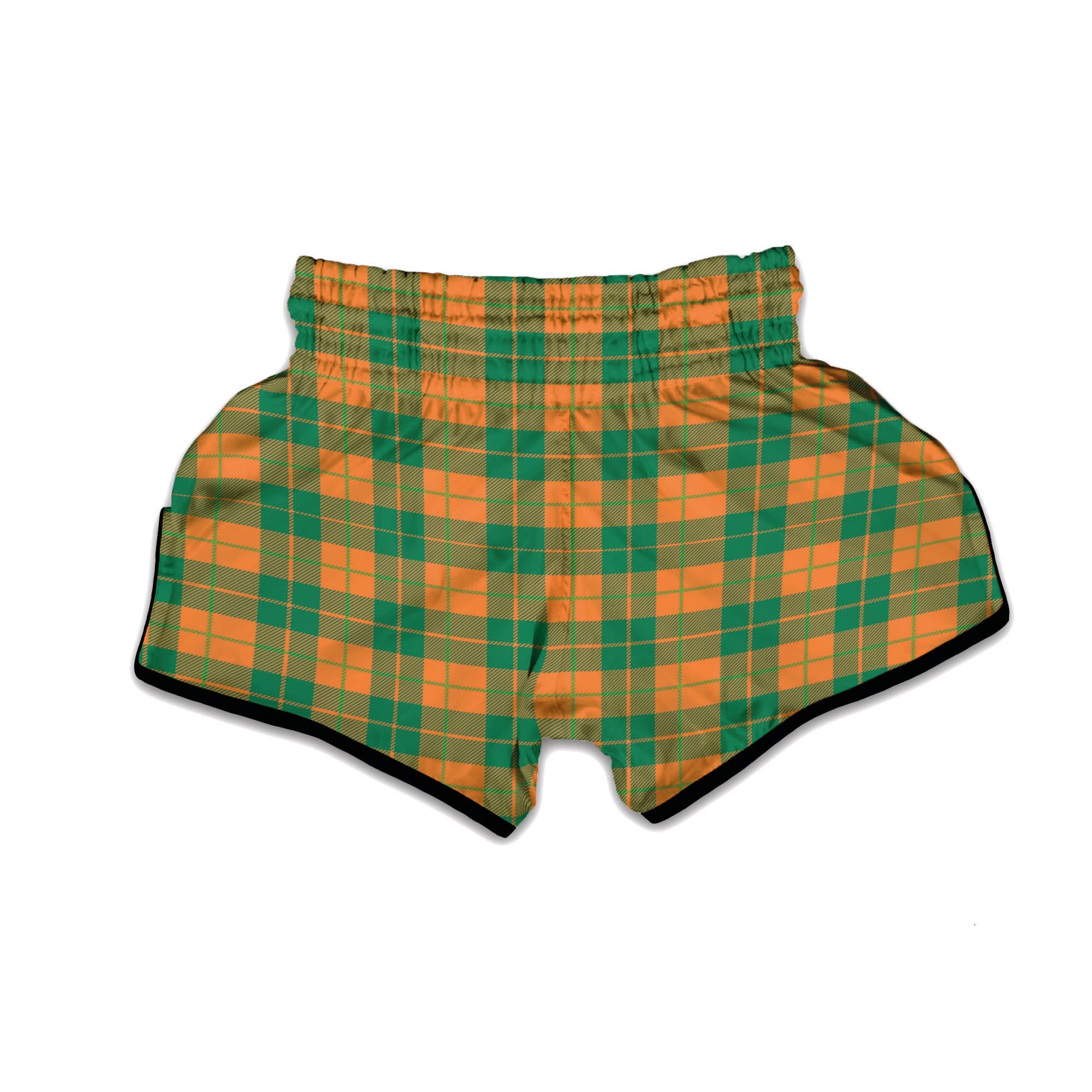 Saint Patrick's Day Irish Tartan Print Muay Thai Boxing Shorts-grizzshop