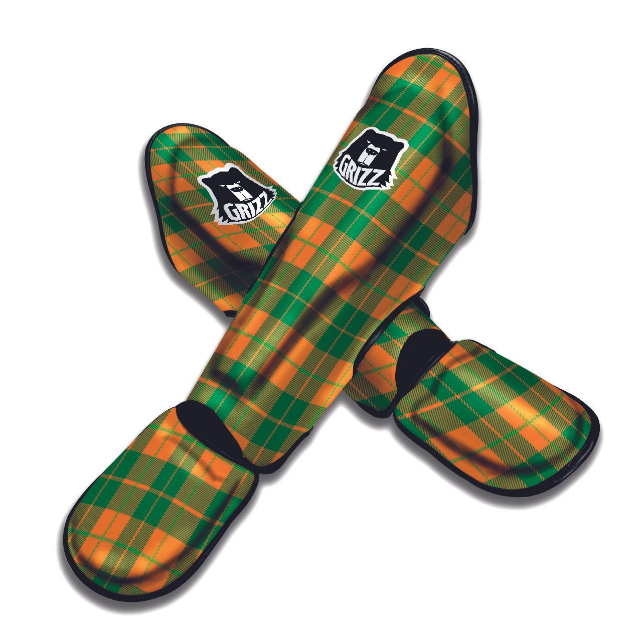 Saint Patrick's Day Irish Tartan Print Muay Thai Shin Guards-grizzshop