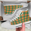 Saint Patrick's Day Irish Tartan Print White High Top Shoes-grizzshop