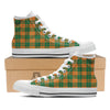 Saint Patrick's Day Irish Tartan Print White High Top Shoes-grizzshop