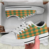 Saint Patrick's Day Irish Tartan Print White Low Top Shoes-grizzshop