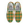 Saint Patrick's Day Irish Tartan Print White Slip On Shoes-grizzshop