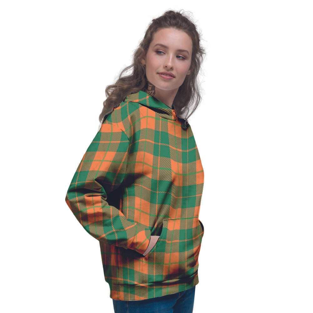 Saint Patrick's Day Irish Tartan Print Women's Hoodie-grizzshop