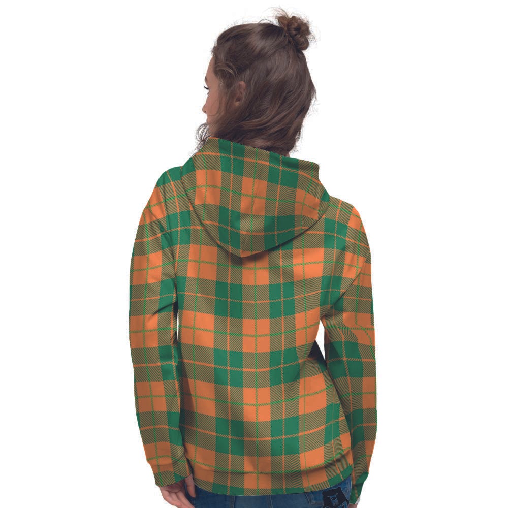 Saint Patrick's Day Irish Tartan Print Women's Hoodie-grizzshop