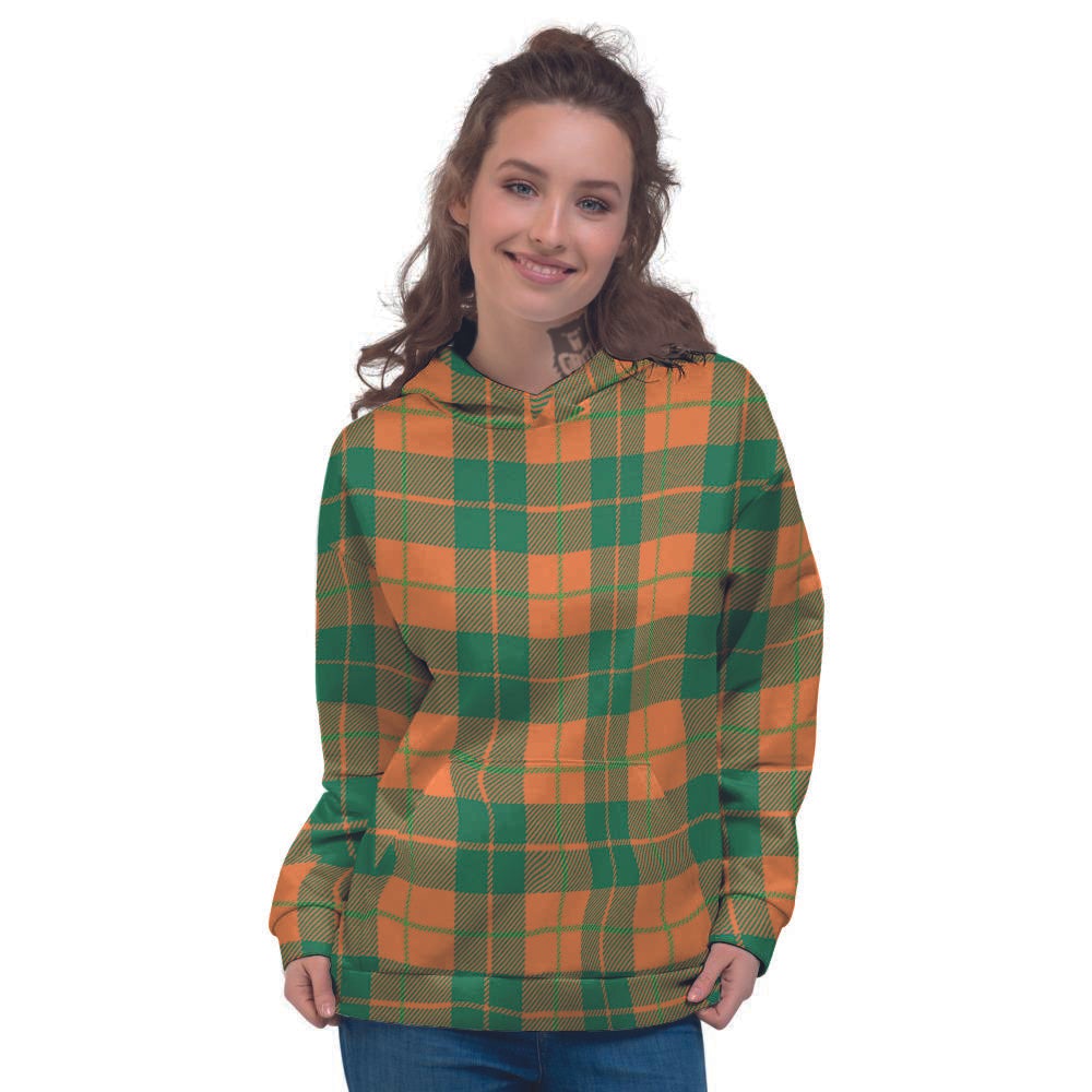 Saint Patrick's Day Irish Tartan Print Women's Hoodie-grizzshop