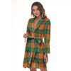 Saint Patrick's Day Irish Tartan Print Women's Robe-grizzshop