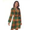 Saint Patrick's Day Irish Tartan Print Women's Robe-grizzshop