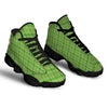 Saint Patrick's Day Shamrock Plaid Print Pattern Black Basketball Shoes-grizzshop