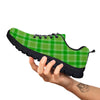 Saint Patrick's Day Shamrock Plaid Print Pattern Black Sneaker-grizzshop