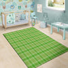 Saint Patrick's Day Shamrock Plaid Print Pattern Floor Mat-grizzshop