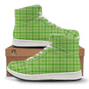 Saint Patrick's Day Shamrock Plaid Print Pattern High Top Sneakers-grizzshop