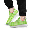 Saint Patrick's Day Shamrock Plaid Print Pattern White Athletic Shoes-grizzshop