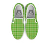 Saint Patrick's Day Shamrock Plaid Print Pattern White Slip On Shoes-grizzshop