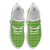 Saint Patrick's Day Shamrock Plaid Print Pattern White Walking Shoes-grizzshop