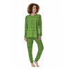 Saint Patrick's Day Shamrock Plaid Print Pattern Women's Pajamas-grizzshop