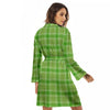 Saint Patrick's Day Shamrock Plaid Print Pattern Women's Robe-grizzshop