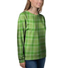 Saint Patrick's Day Shamrock Plaid Print Pattern Women's Sweatshirt-grizzshop