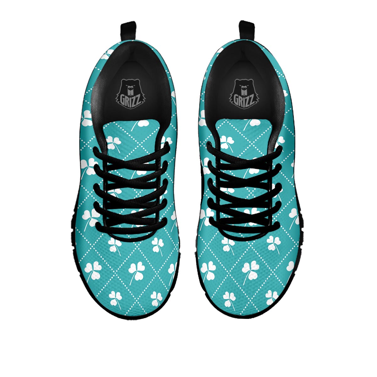 Saint Patrick's Day Shamrock Print Pattern Black Sneaker-grizzshop