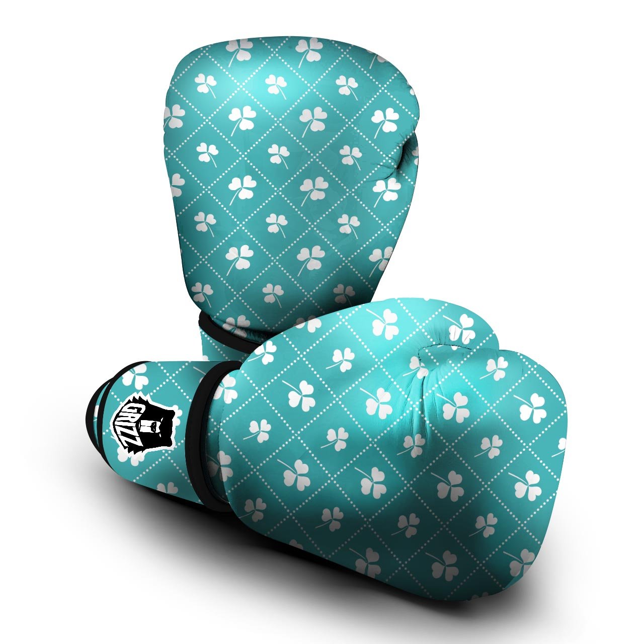 Saint Patrick's Day Shamrock Print Pattern Boxing Gloves-grizzshop